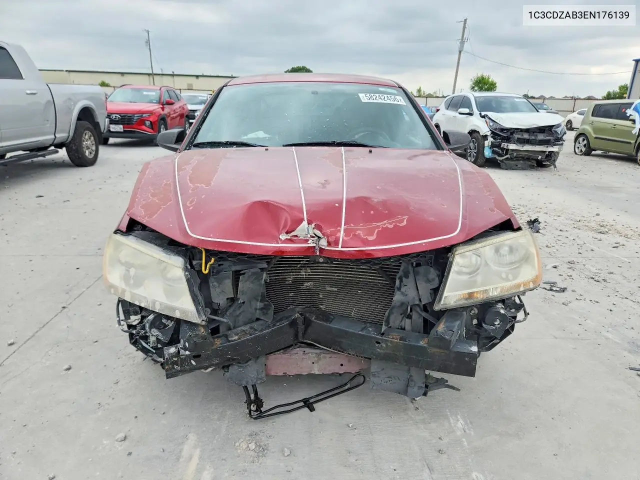 2014 Dodge Avenger Se VIN: 1C3CDZAB3EN176139 Lot: 58242456