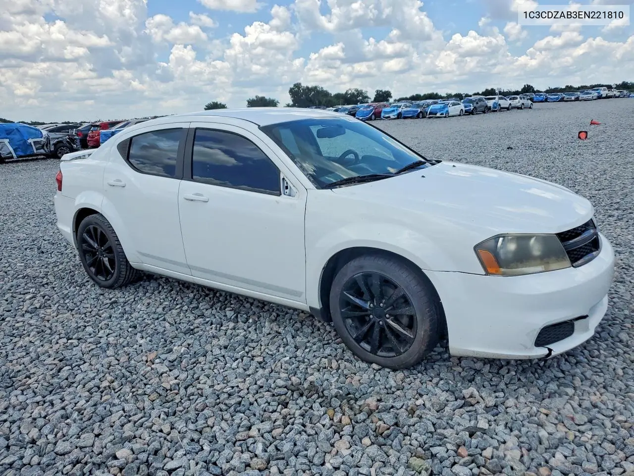 2014 Dodge Avenger Se VIN: 1C3CDZAB3EN221810 Lot: 59714556