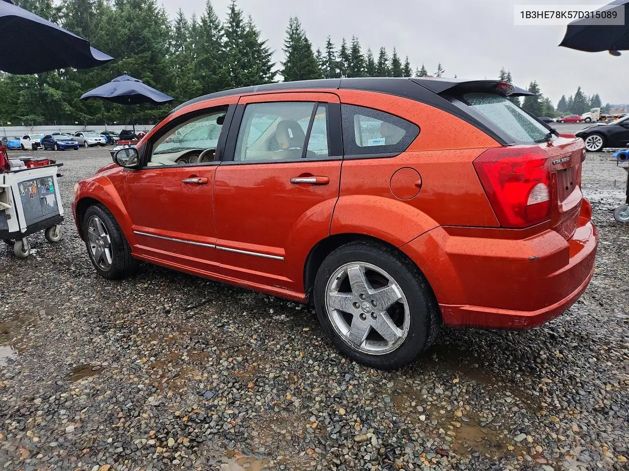 2007 Dodge Caliber R/T VIN: 1B3HE78K57D315089 Lot: 61540716