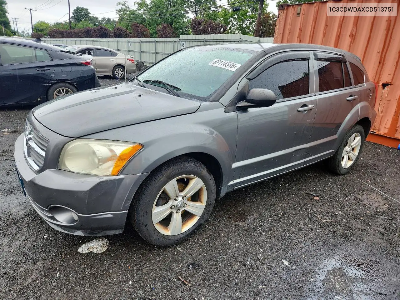 2012 Dodge Caliber Sxt VIN: 1C3CDWDAXCD513751 Lot: 62114546