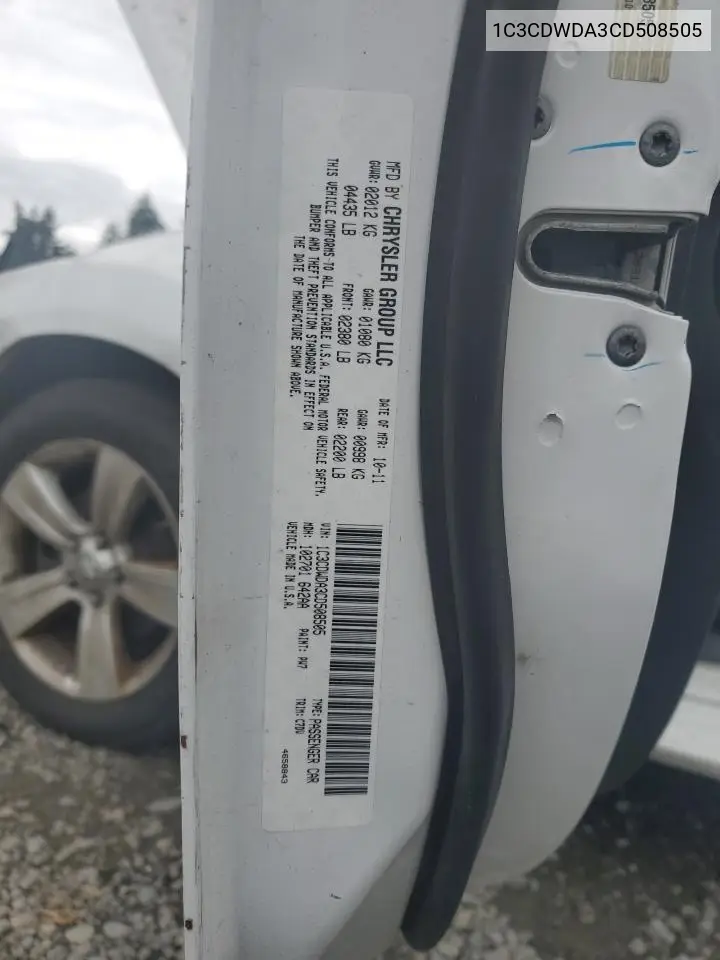 1C3CDWDA3CD508505 2012 Dodge Caliber Sxt