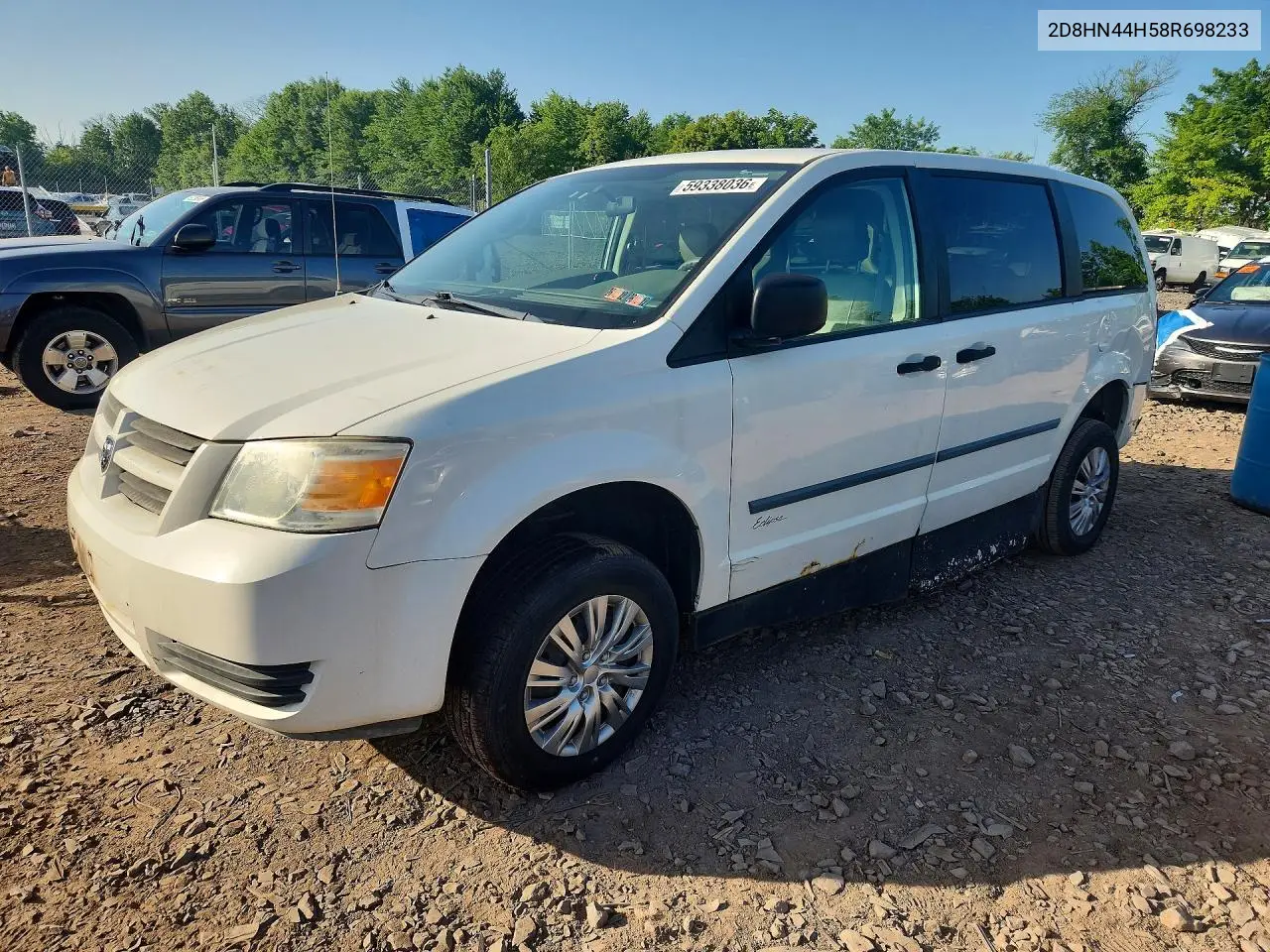 2008 Dodge Grand Caravan Se VIN: 2D8HN44H58R698233 Lot: 59338036
