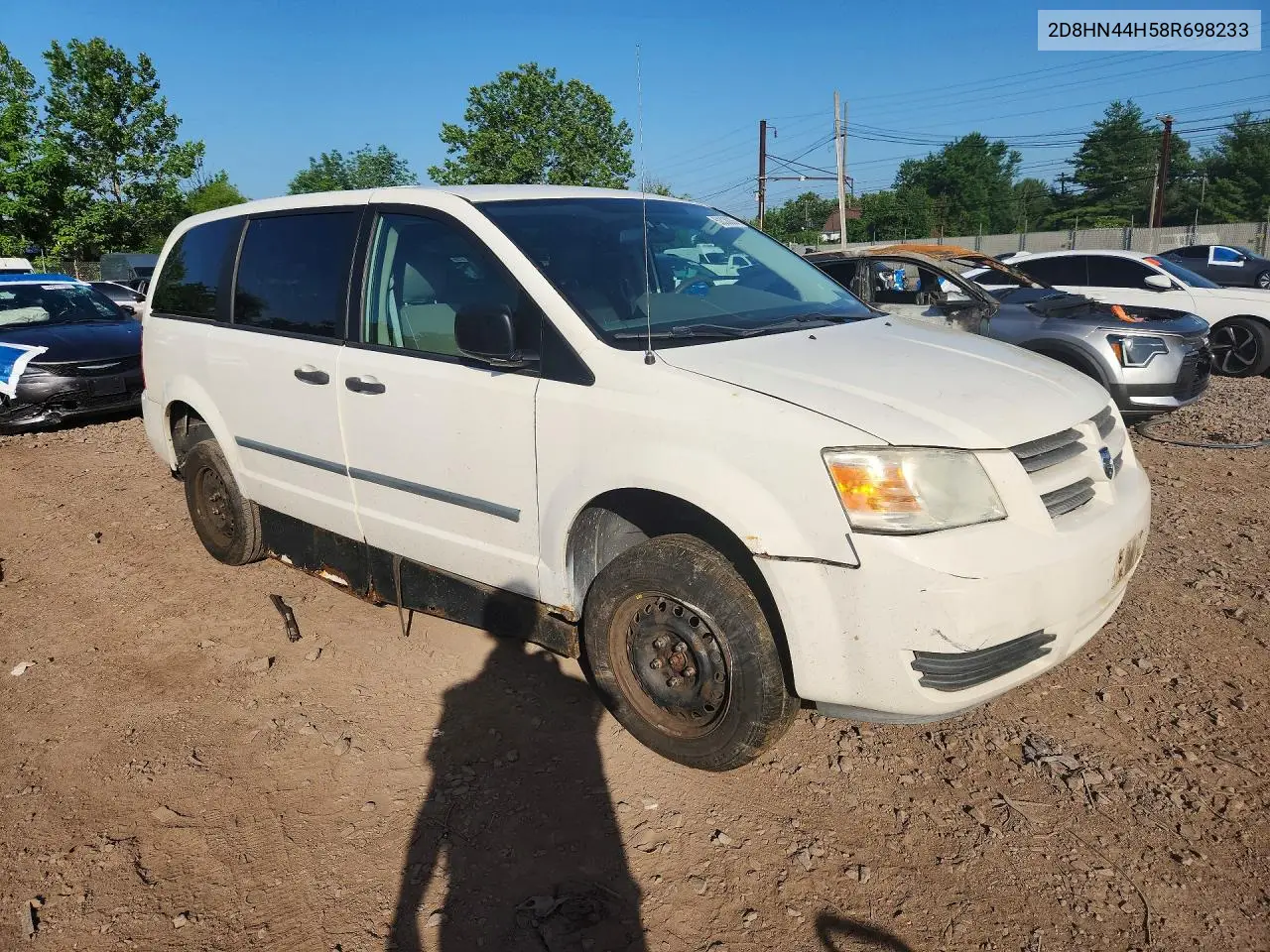 2008 Dodge Grand Caravan Se VIN: 2D8HN44H58R698233 Lot: 59338036