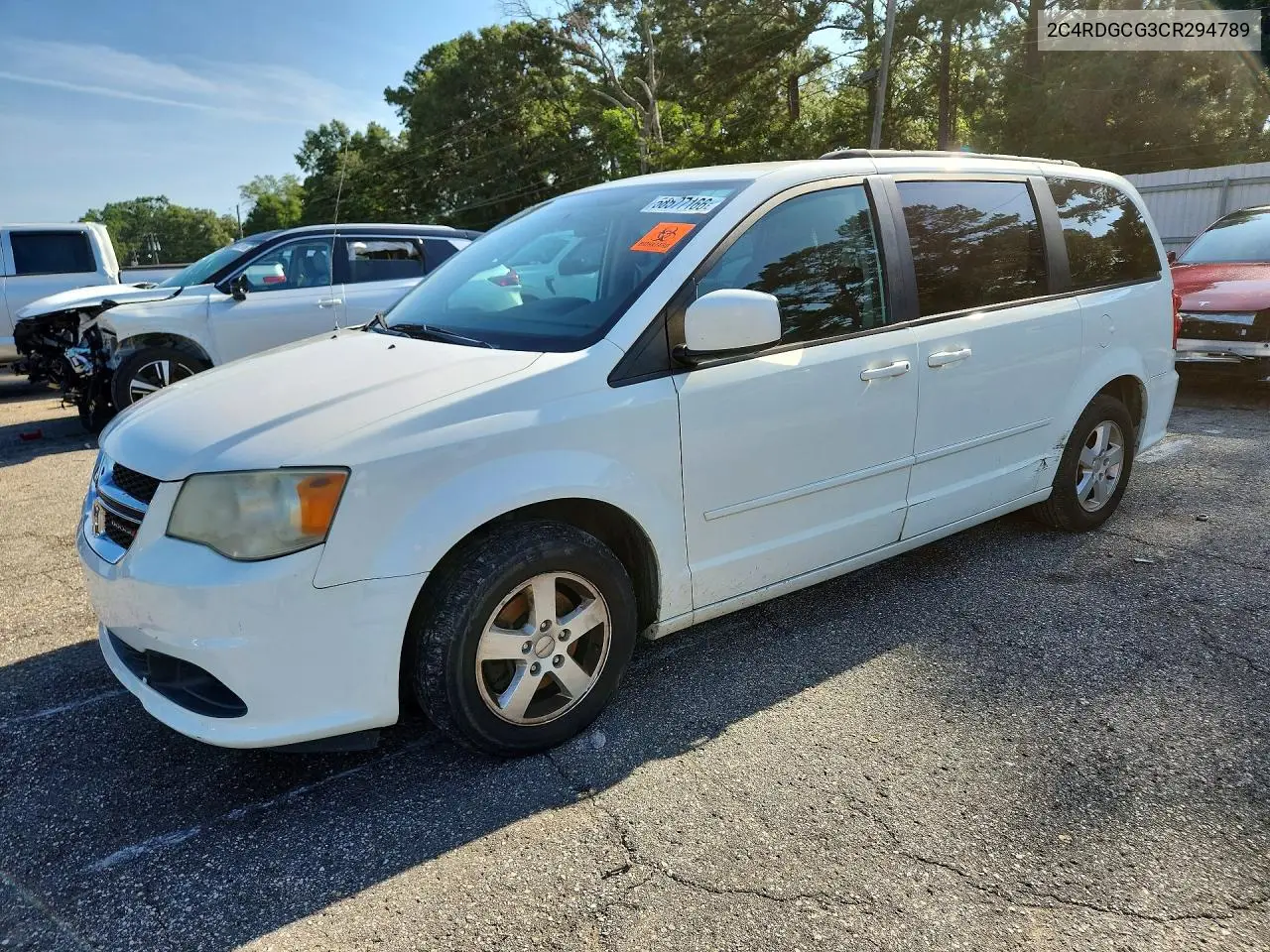 2012 Dodge Grand Caravan Sxt VIN: 2C4RDGCG3CR294789 Lot: 58577166