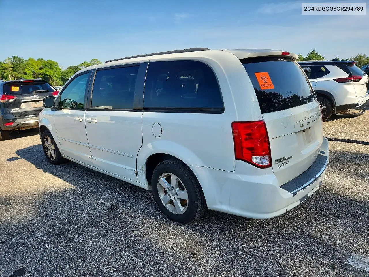 2012 Dodge Grand Caravan Sxt VIN: 2C4RDGCG3CR294789 Lot: 58577166