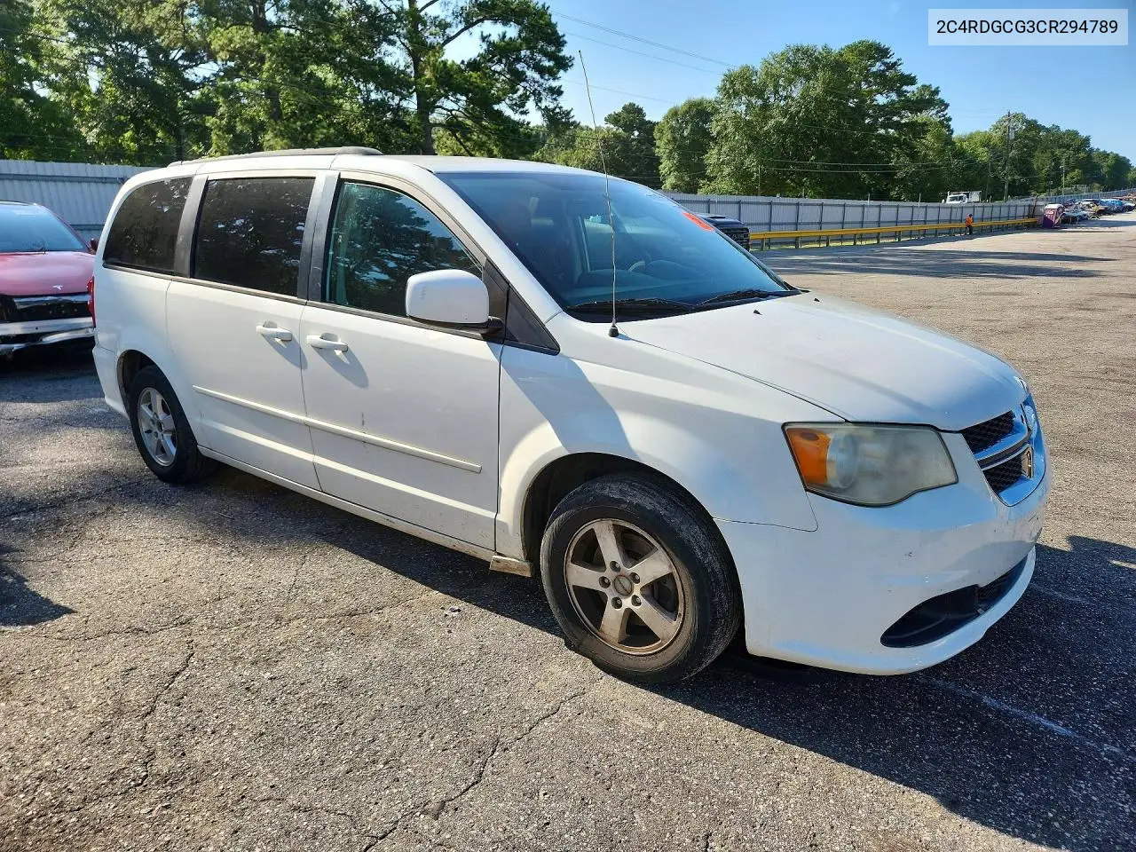 2012 Dodge Grand Caravan Sxt VIN: 2C4RDGCG3CR294789 Lot: 58577166