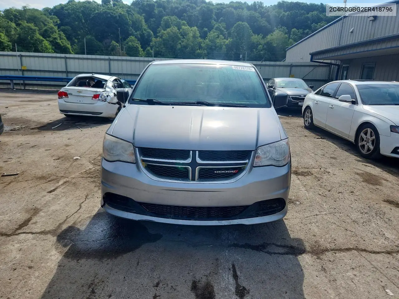 2014 Dodge Grand Caravan Se VIN: 2C4RDGBG2ER418796 Lot: 60778176