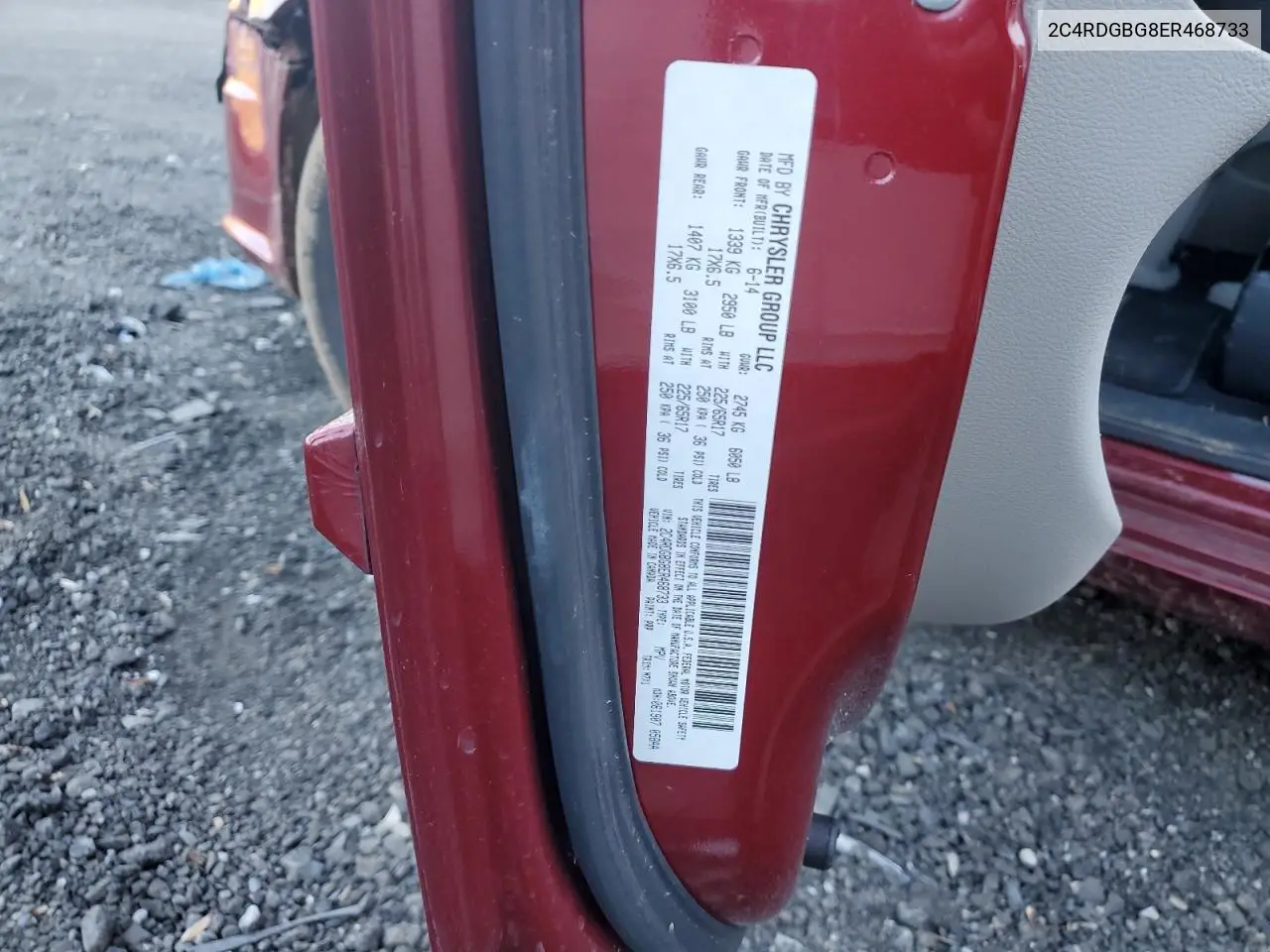 2C4RDGBG8ER468733 2014 Dodge Grand Caravan Se