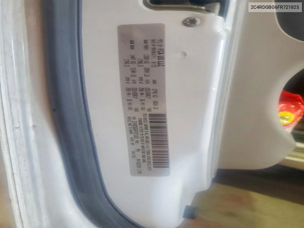 2015 Dodge Grand Caravan Se VIN: 2C4RDGBG6FR721825 Lot: 59139256