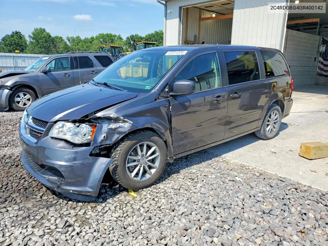 2016 Dodge Grand Caravan Se VIN: 2C4RDGBG4GR400142 Lot: 61511376
