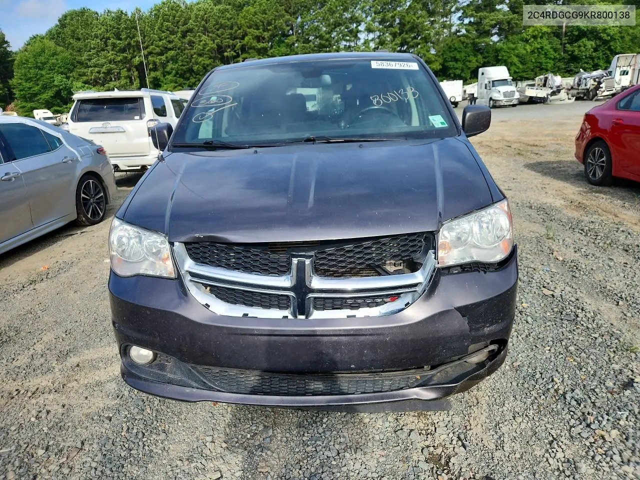 2019 Dodge Grand Caravan Sxt VIN: 2C4RDGCG9KR800138 Lot: 58367926