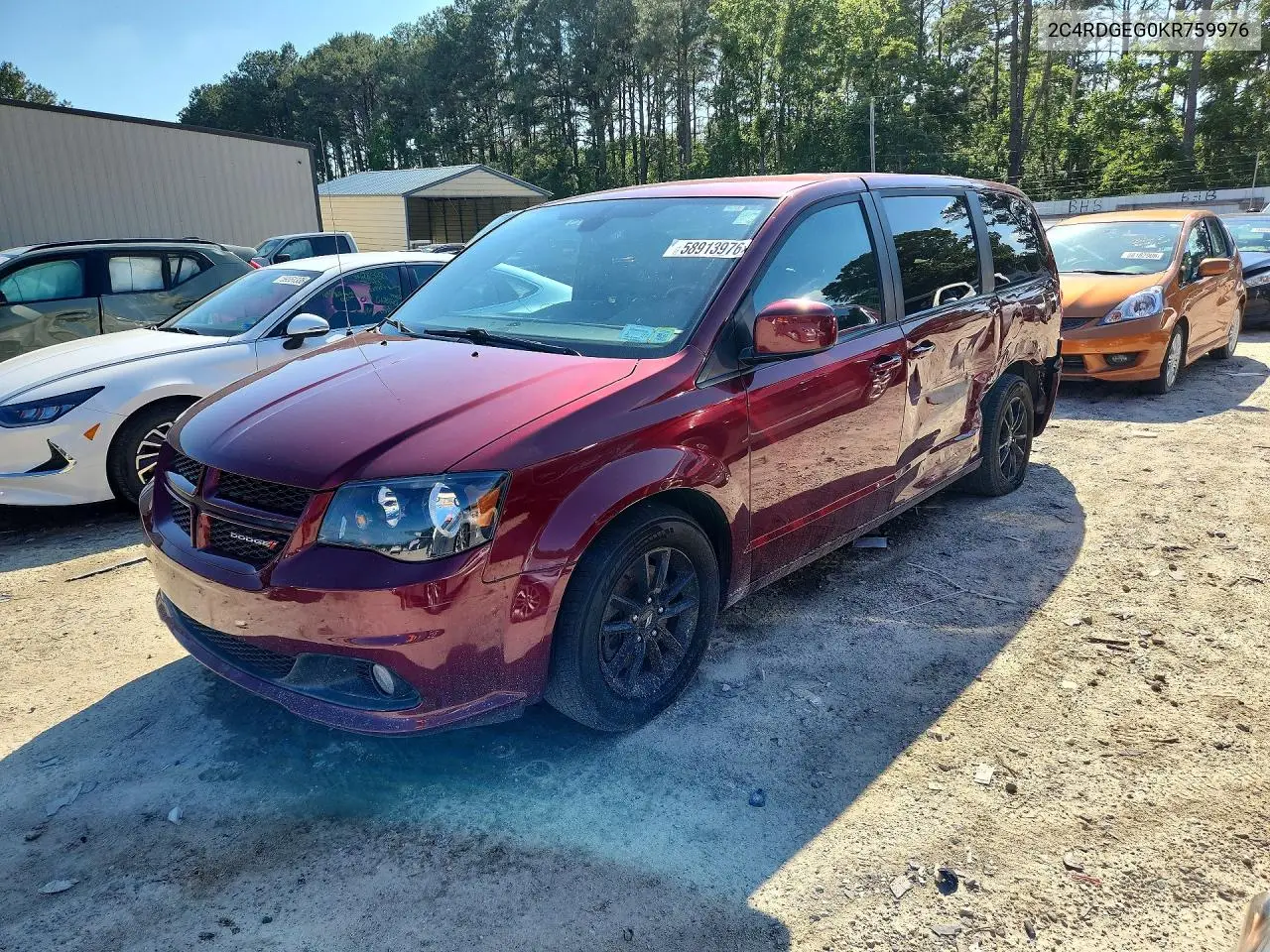 2019 Dodge Grand Caravan Gt VIN: 2C4RDGEG0KR759976 Lot: 58913976
