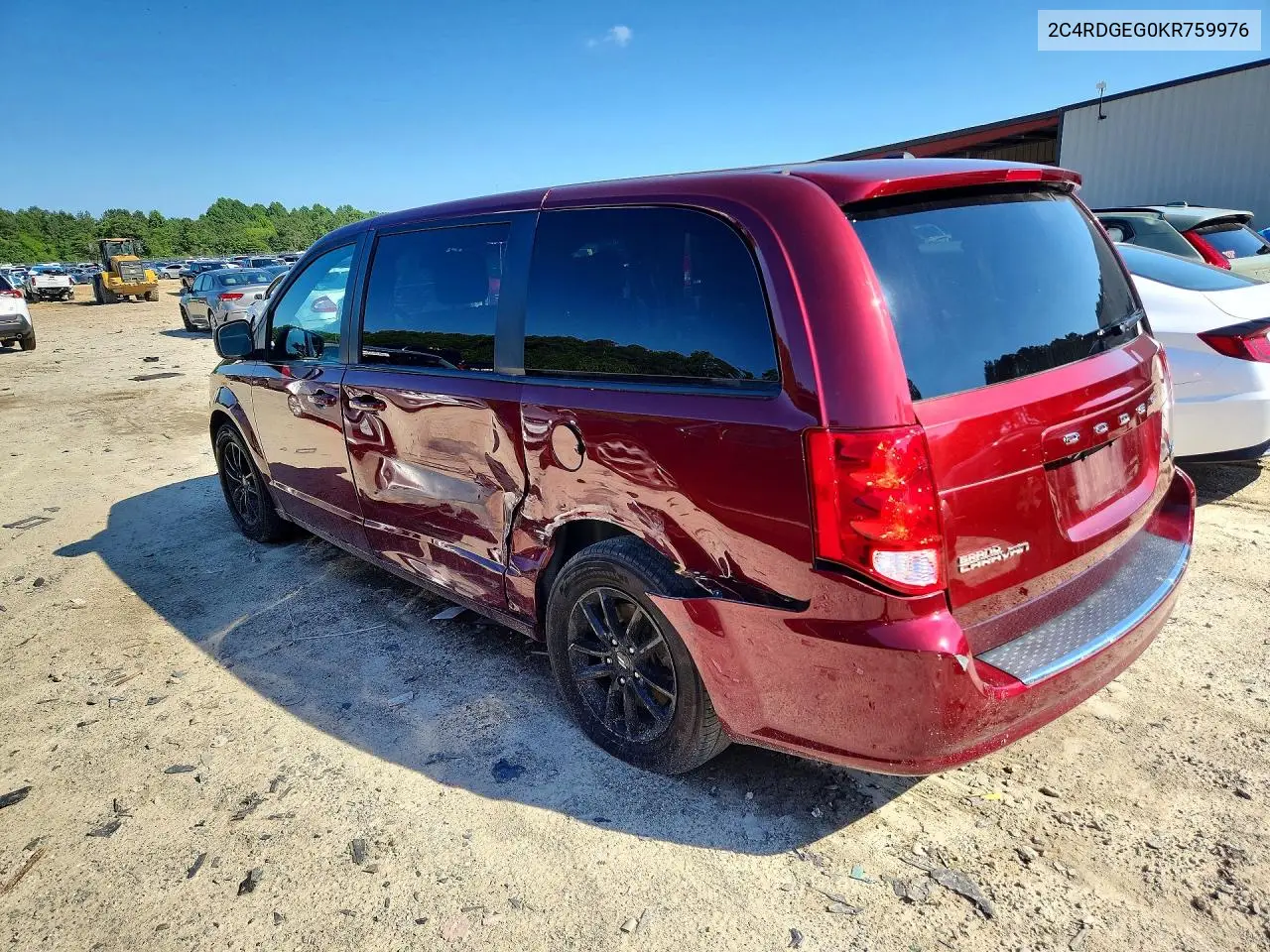 2019 Dodge Grand Caravan Gt VIN: 2C4RDGEG0KR759976 Lot: 58913976