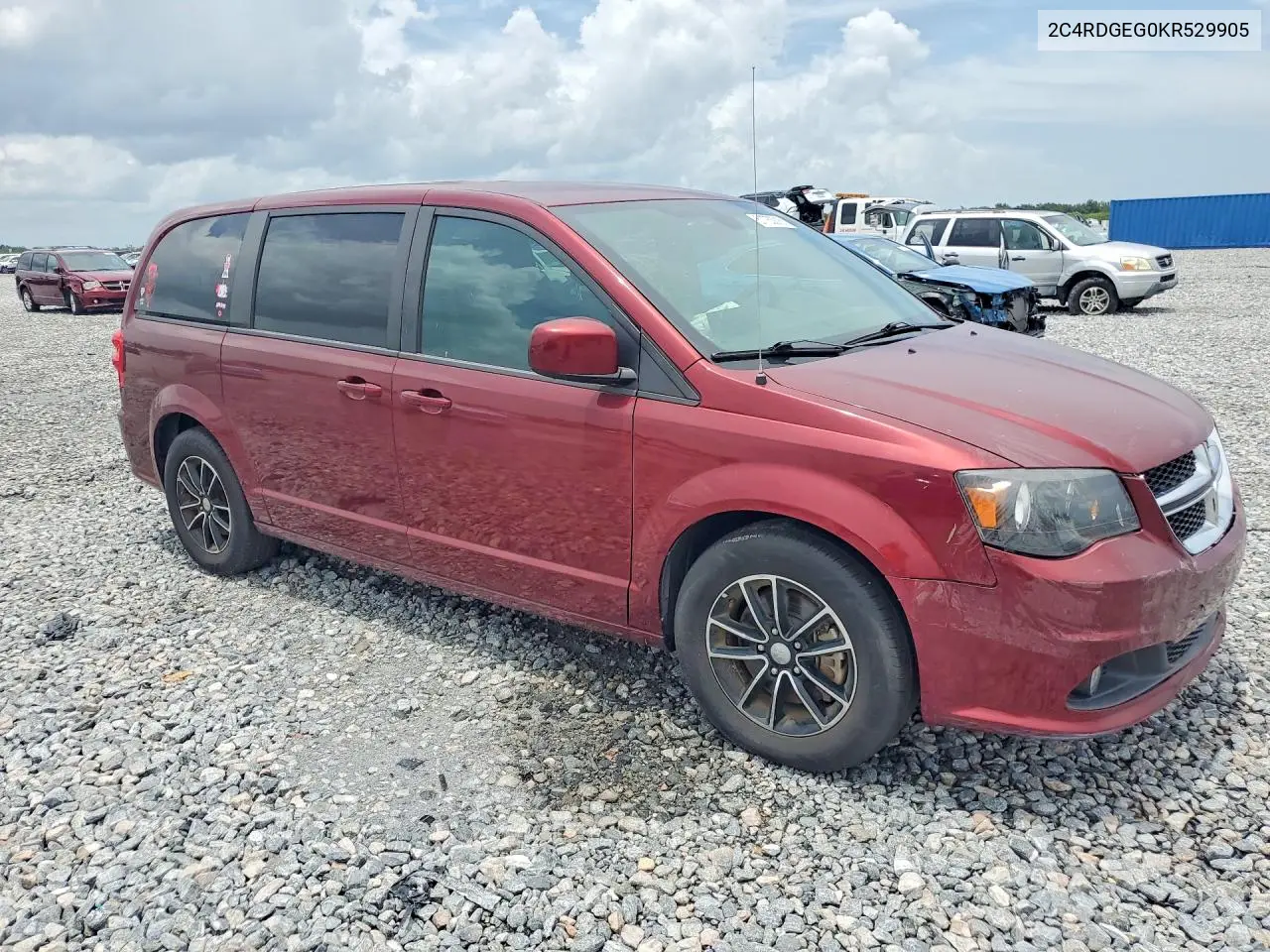 2019 Dodge Grand Caravan Gt VIN: 2C4RDGEG0KR529905 Lot: 61783016