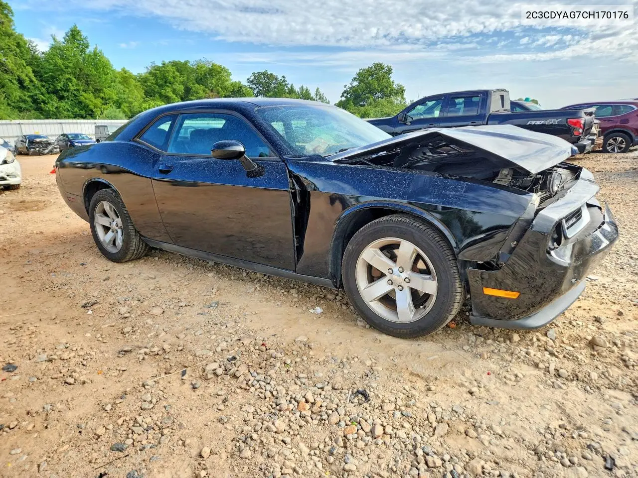 2C3CDYAG7CH170176 2012 Dodge Challenger Sxt