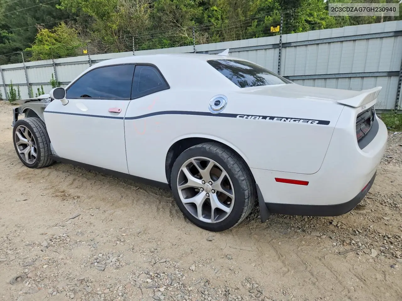 2016 Dodge Challenger Sxt VIN: 2C3CDZAG7GH230940 Lot: 56780376
