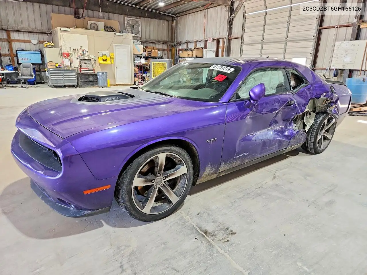2016 Dodge Challenger VIN: 2C3CDZBT6GH166126 Lot: 61139716