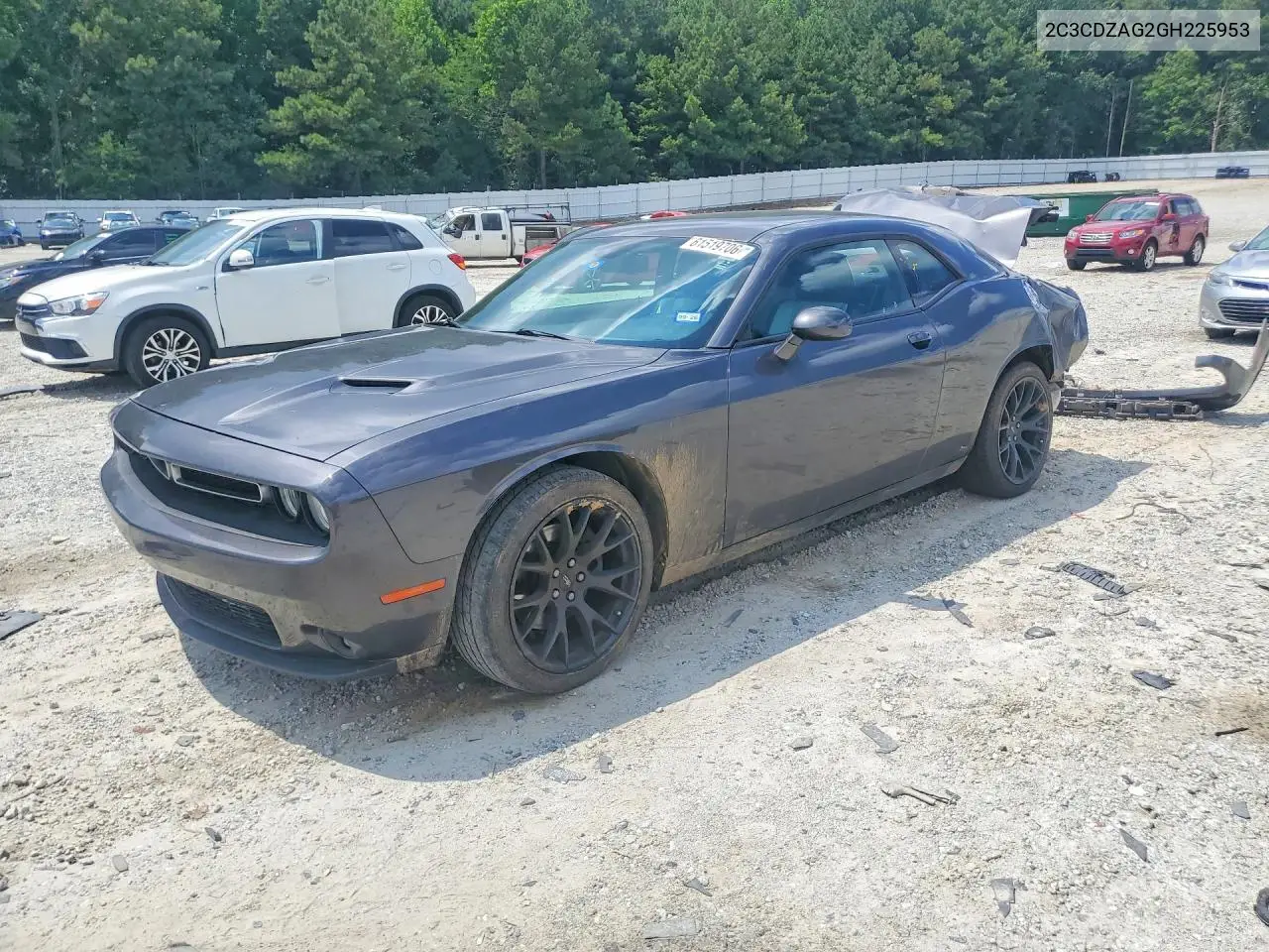 2016 Dodge Challenger Sxt VIN: 2C3CDZAG2GH225953 Lot: 61519706