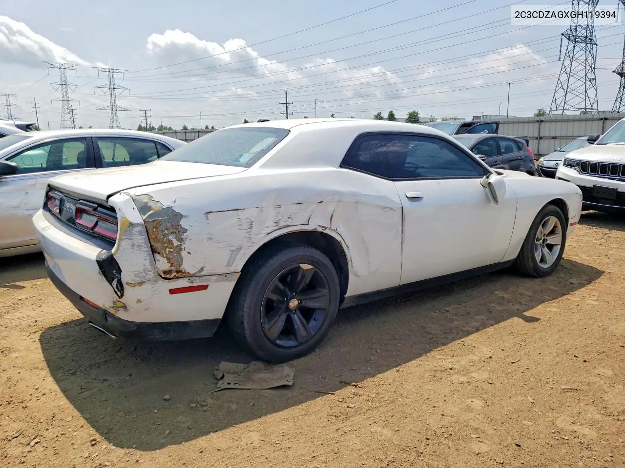 2016 Dodge Challenger Sxt VIN: 2C3CDZAGXGH119394 Lot: 61905096