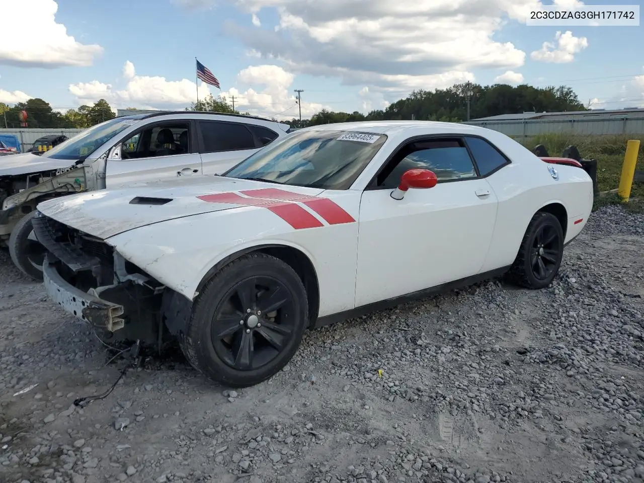 2C3CDZAG3GH171742 2016 Dodge Challenger Sxt