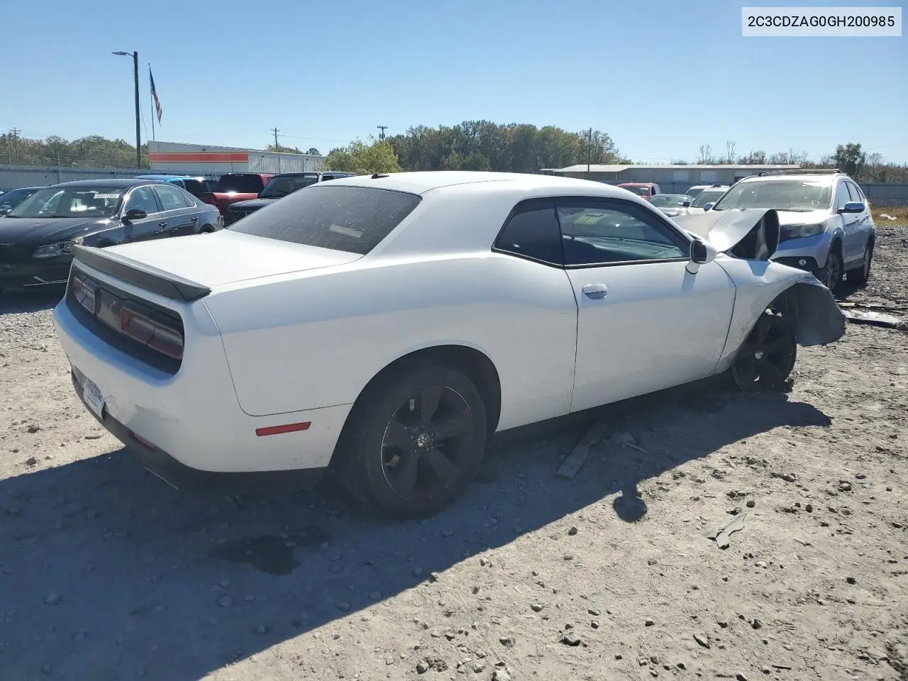 2C3CDZAG0GH200985 2016 Dodge Challenger Sxt
