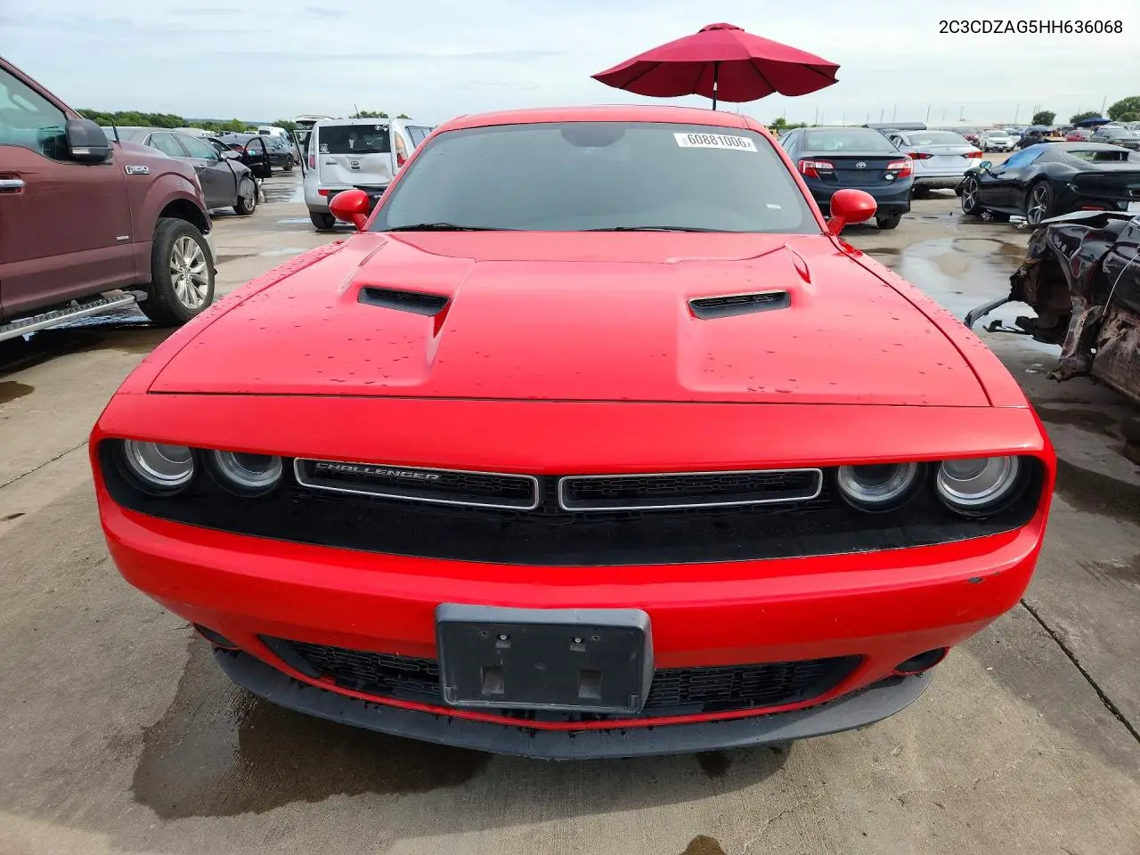 2017 Dodge Challenger Sxt VIN: 2C3CDZAG5HH636068 Lot: 60881006