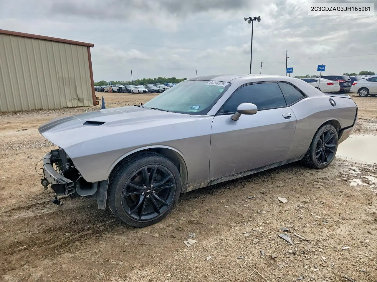 2018 Dodge Challenger Sxt VIN: 2C3CDZAG3JH165981 Lot: 61294106