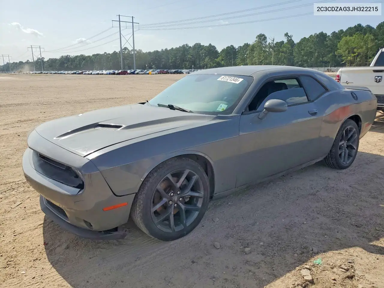 2018 Dodge Challenger Sxt VIN: 2C3CDZAG3JH322215 Lot: 61721346