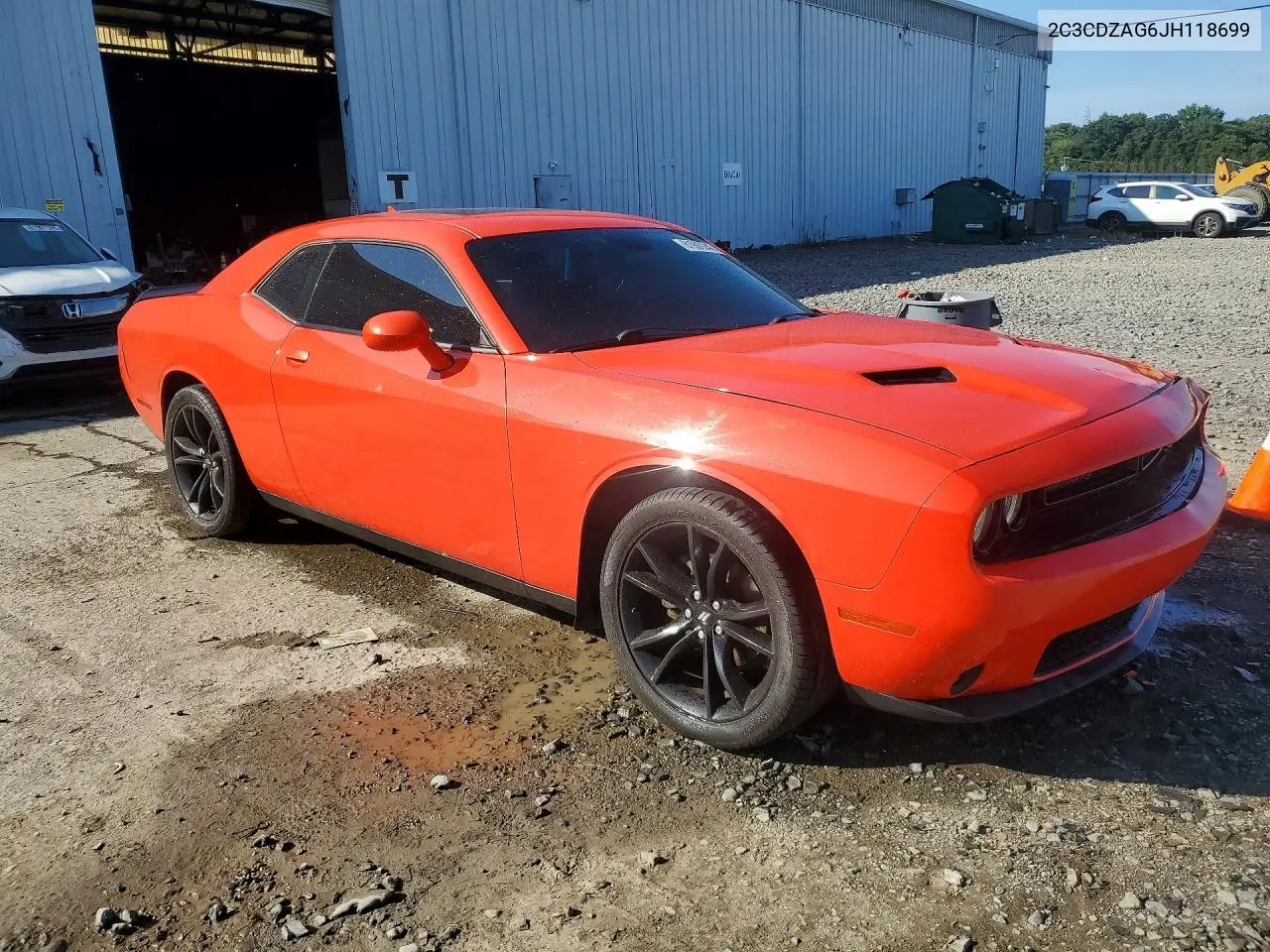2018 Dodge Challenger Sxt VIN: 2C3CDZAG6JH118699 Lot: 61906246