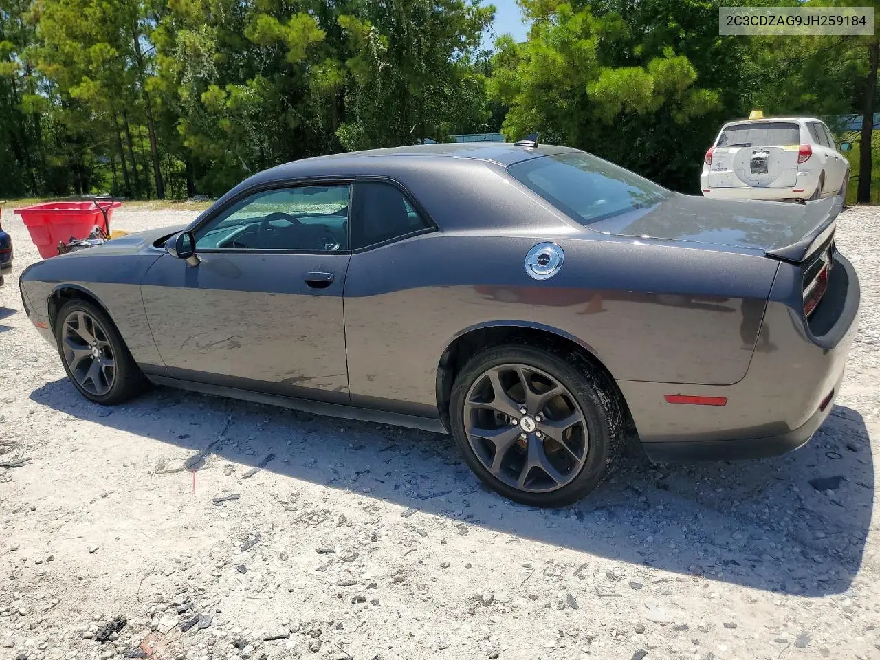 2018 Dodge Challenger Sxt VIN: 2C3CDZAG9JH259184 Lot: 61910346
