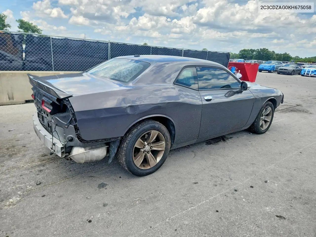 2019 Dodge Challenger Sxt VIN: 2C3CDZAG0KH675058 Lot: 57838406