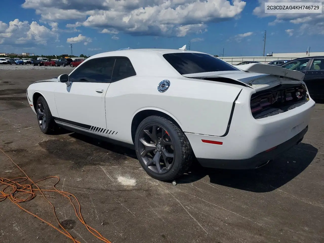 2019 Dodge Challenger Sxt VIN: 2C3CDZAG4KH746729 Lot: 59744336