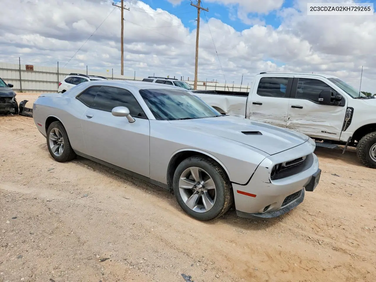 2019 Dodge Challenger Sxt VIN: 2C3CDZAG2KH729265 Lot: 60600836