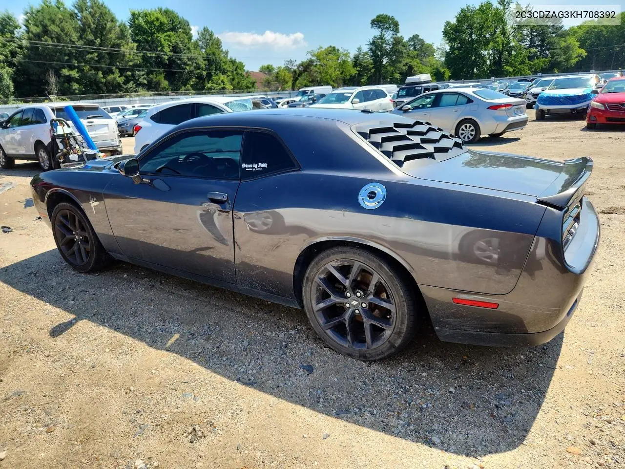 2019 Dodge Challenger Sxt VIN: 2C3CDZAG3KH708392 Lot: 60642896
