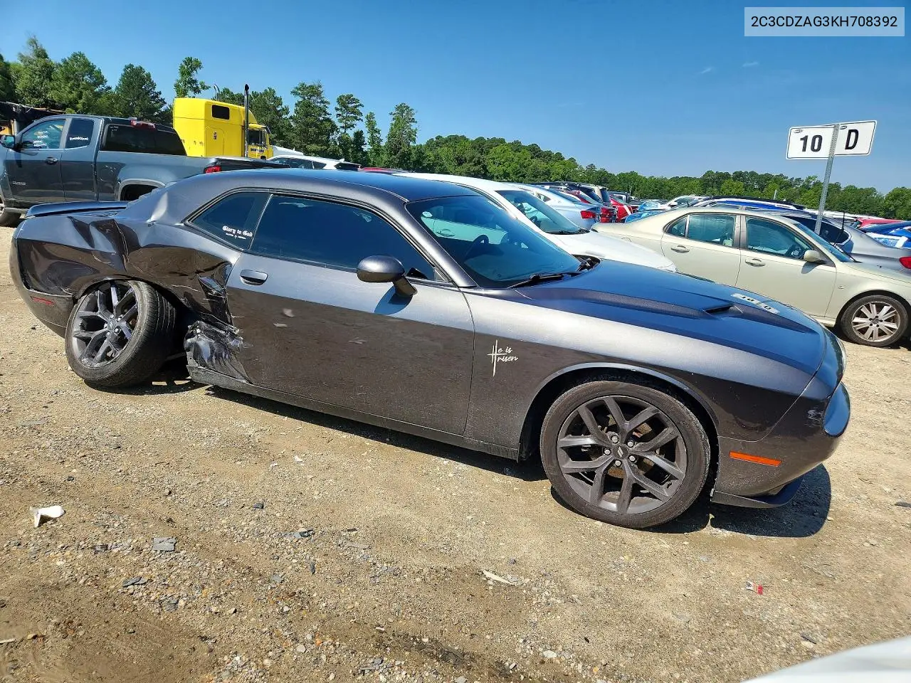2019 Dodge Challenger Sxt VIN: 2C3CDZAG3KH708392 Lot: 60642896