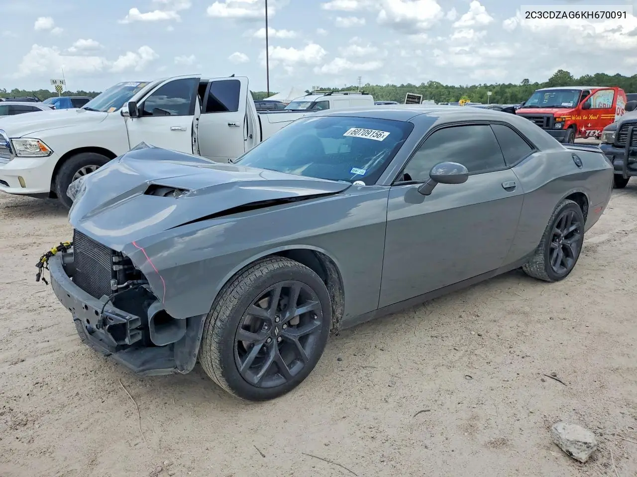 2019 Dodge Challenger Sxt VIN: 2C3CDZAG6KH670091 Lot: 60709156