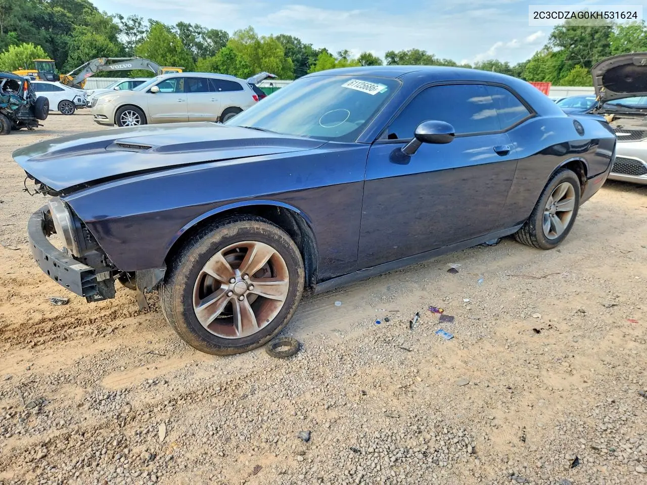 2019 Dodge Challenger Sxt VIN: 2C3CDZAG0KH531624 Lot: 61125686