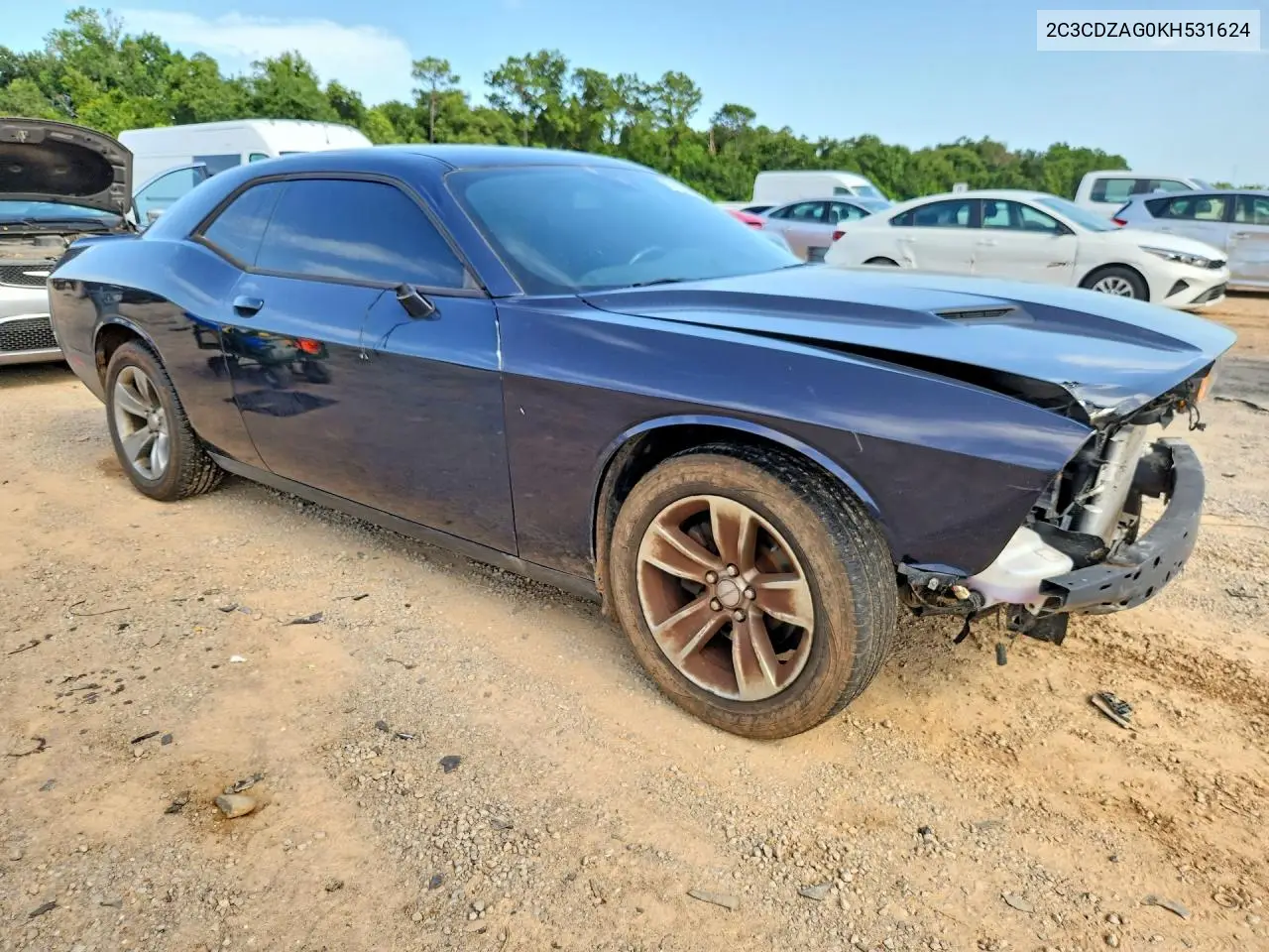2019 Dodge Challenger Sxt VIN: 2C3CDZAG0KH531624 Lot: 61125686