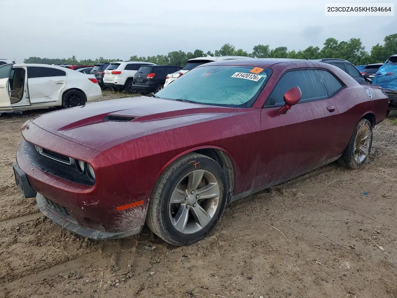 2019 Dodge Challenger Sxt VIN: 2C3CDZAG5KH534664 Lot: 61420126