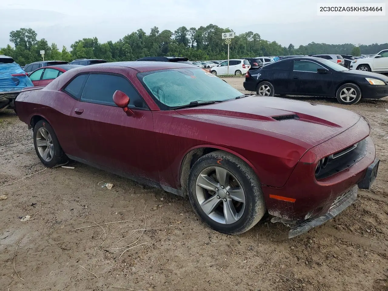 2019 Dodge Challenger Sxt VIN: 2C3CDZAG5KH534664 Lot: 61420126