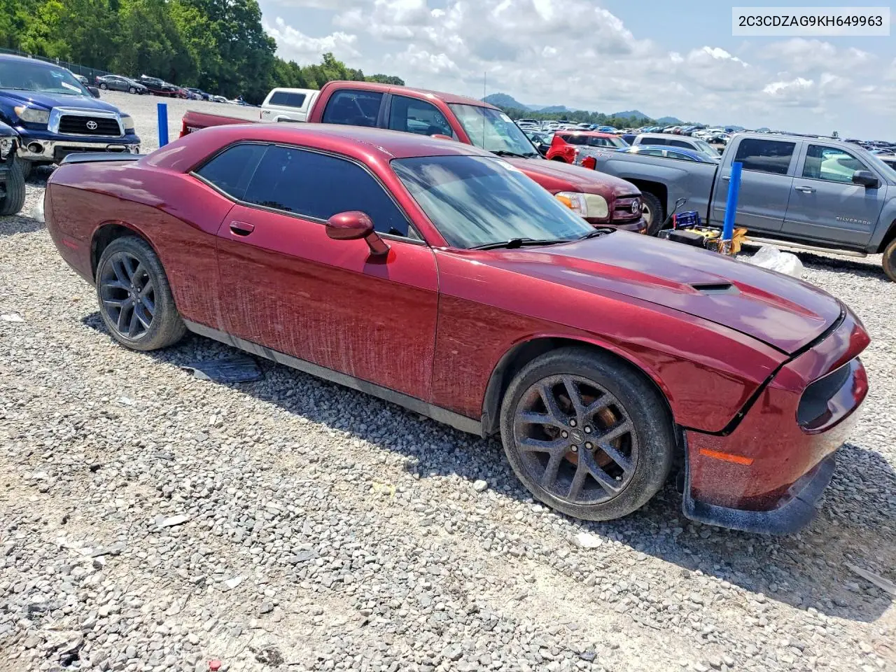 2019 Dodge Challenger Sxt VIN: 2C3CDZAG9KH649963 Lot: 61483236