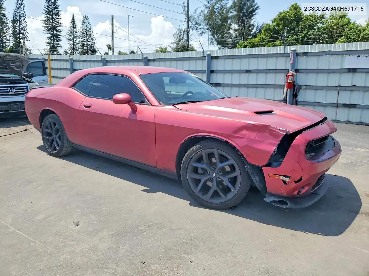 2019 Dodge Challenger Sxt VIN: 2C3CDZAG4KH691716 Lot: 61835956