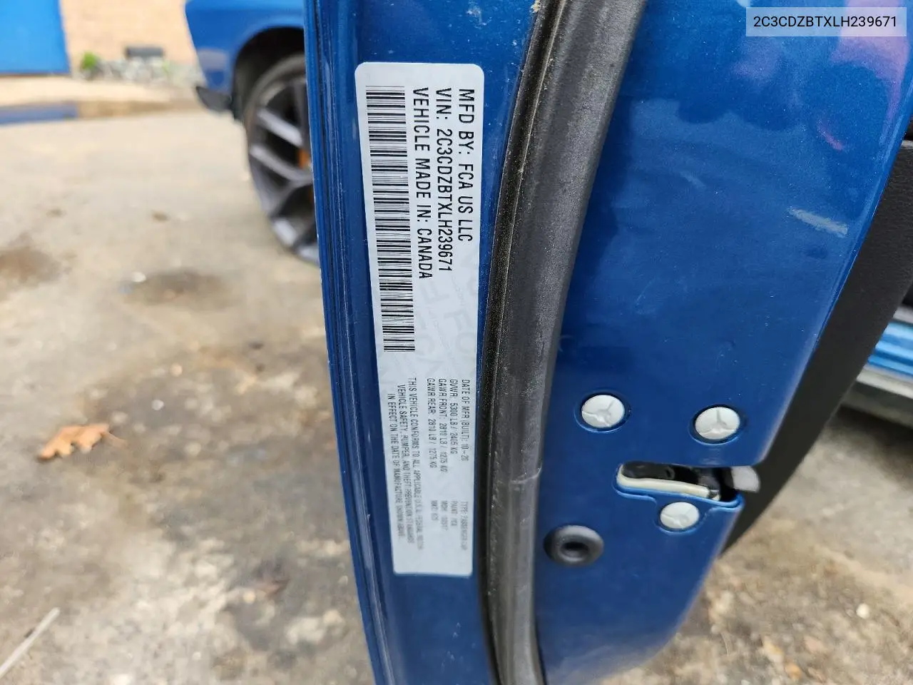 2020 Dodge Challenger R/T VIN: 2C3CDZBTXLH239671 Lot: 59187836