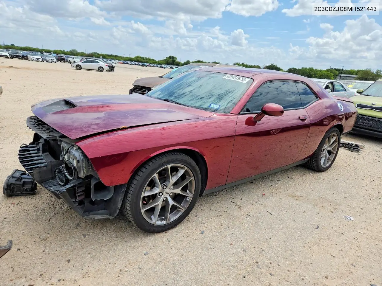 2021 Dodge Challenger Gt VIN: 2C3CDZJG8MH521443 Lot: 60983926