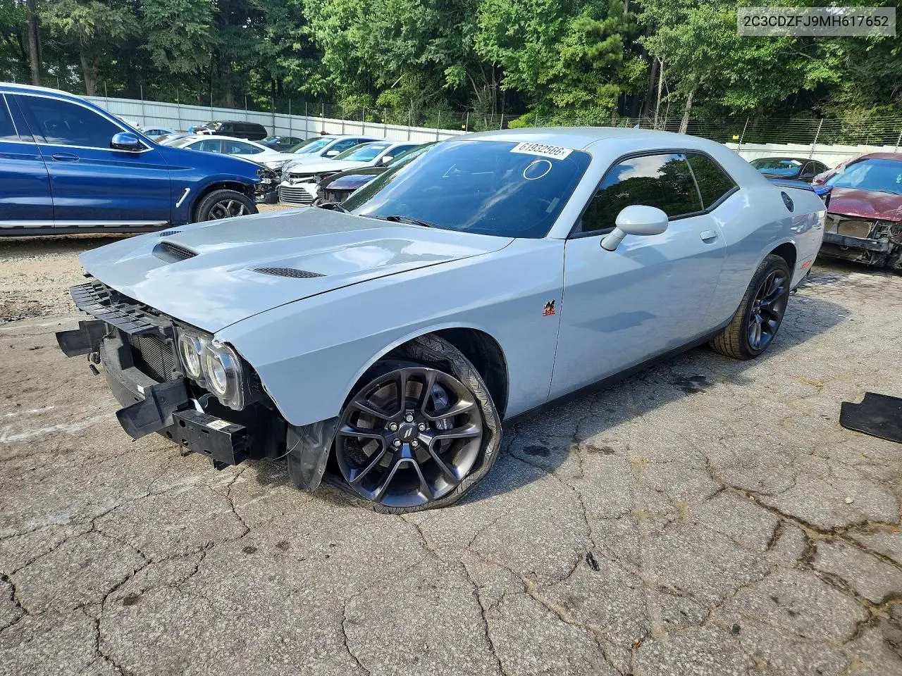 2021 Dodge Challenger R/T Scat Pack VIN: 2C3CDZFJ9MH617652 Lot: 61932566