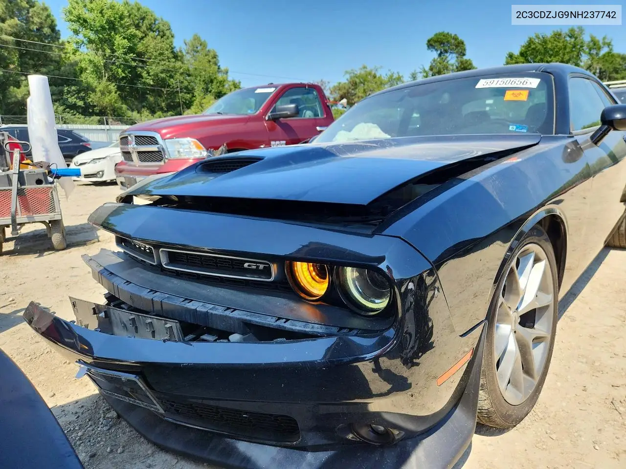2022 Dodge Challenger Gt VIN: 2C3CDZJG9NH237742 Lot: 59150656