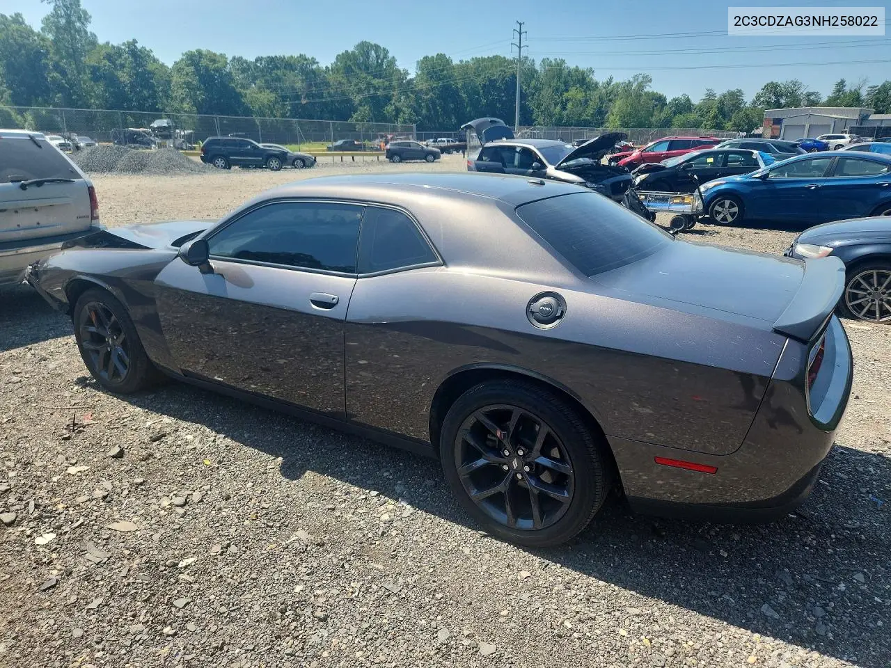 2022 Dodge Challenger Sxt VIN: 2C3CDZAG3NH258022 Lot: 60651716