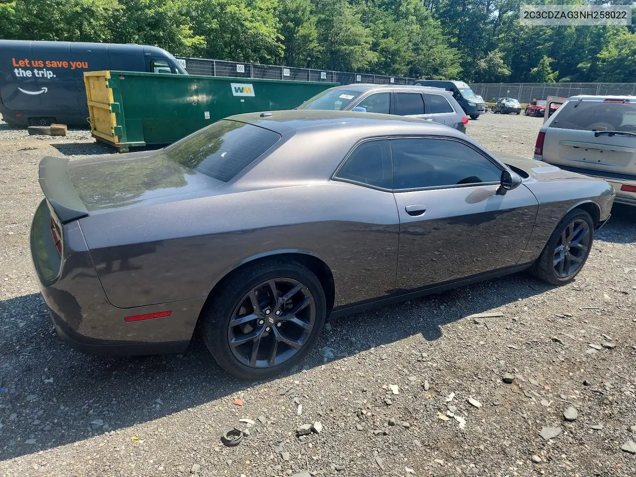 2022 Dodge Challenger Sxt VIN: 2C3CDZAG3NH258022 Lot: 60651716