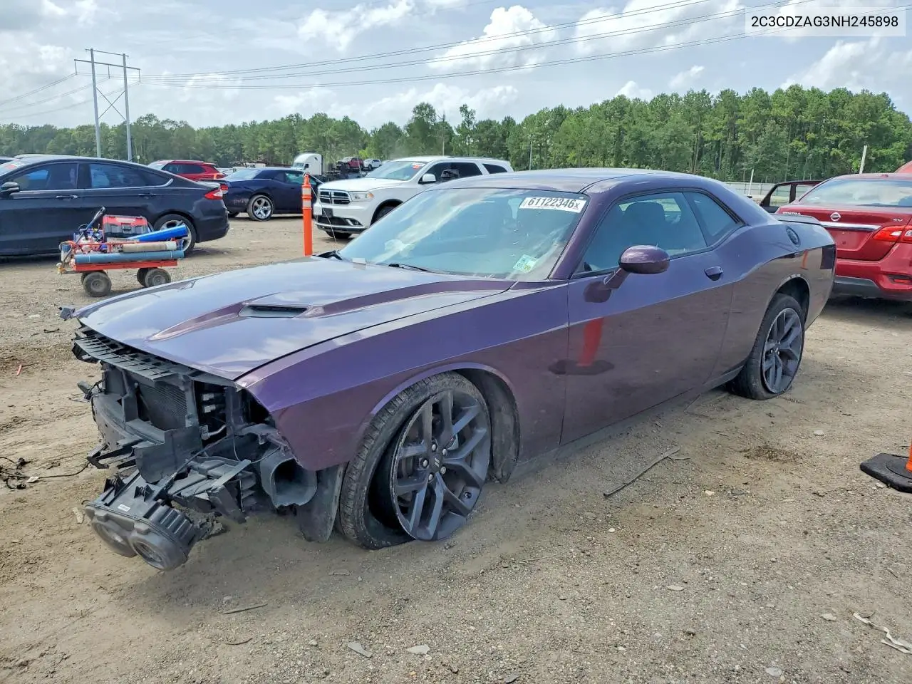 2022 Dodge Challenger Sxt VIN: 2C3CDZAG3NH245898 Lot: 61122346