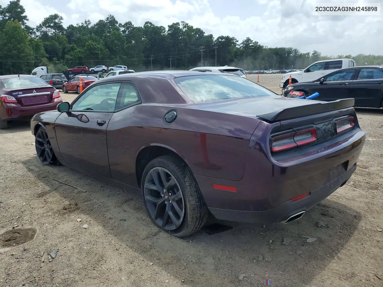 2022 Dodge Challenger Sxt VIN: 2C3CDZAG3NH245898 Lot: 61122346